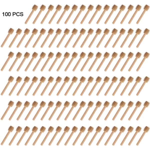 100 stk. 8 cm mini træ honningskeer honningpind omrøringsstang