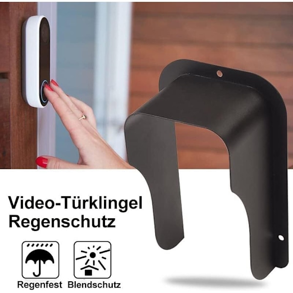 Regnbeskyttelse til video dørklokke, vejrbestandig, anti-blænding, egnet til ringholder, samtaleanlæg, stikkontakt og lås