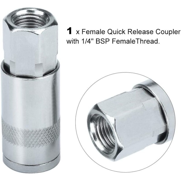 Luftslang Kompressor Koppling Luftkoppling och Plug Kopplingskit Hane Hona Anslutning, BSP 1/4\" för 6, 8 och 10mm Slang