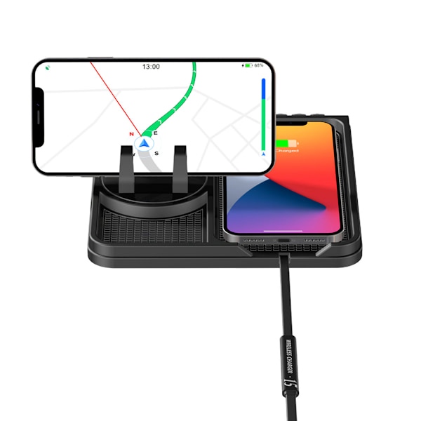 Trådløs Billader 15W Multifunktionel Mobiltelefonholder Navigation Parkering Nummer