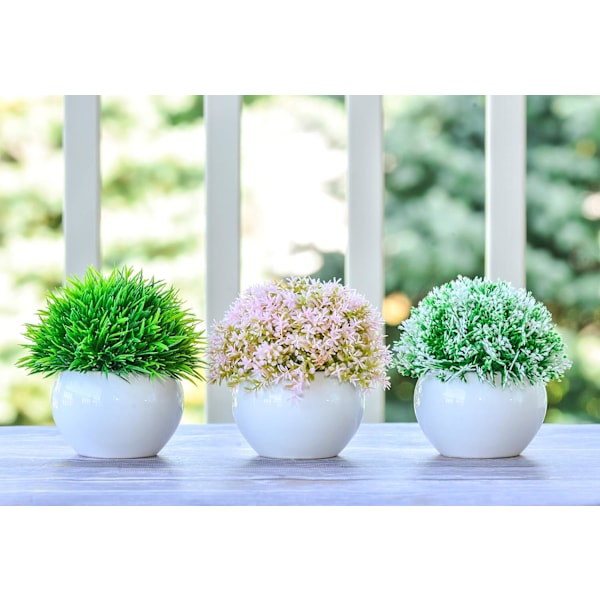 Simulering Grønne Planter Mini Kunstige Planter - Moderne Bondehus Planter Hjemmeindretning - Små Kunstige Planter - Kontor/Køkken/Badeværelse/Soverum/Skab/Liv