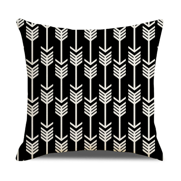 Kasta kuddfodral Modernt geometrisk örngott Set om 4 kastkuddfodral för säng soffa kontorsdekor, 18 × 18 tum, svart och vitt