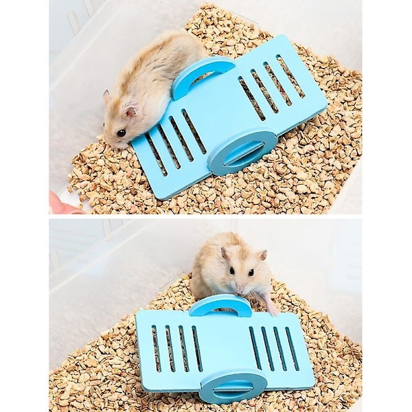 2 stk. Lille kæledyr legetøj hamster vippe legetøj hamster vippe hamster sports interaktivt legetøj lille kæledyr forsyninger blå