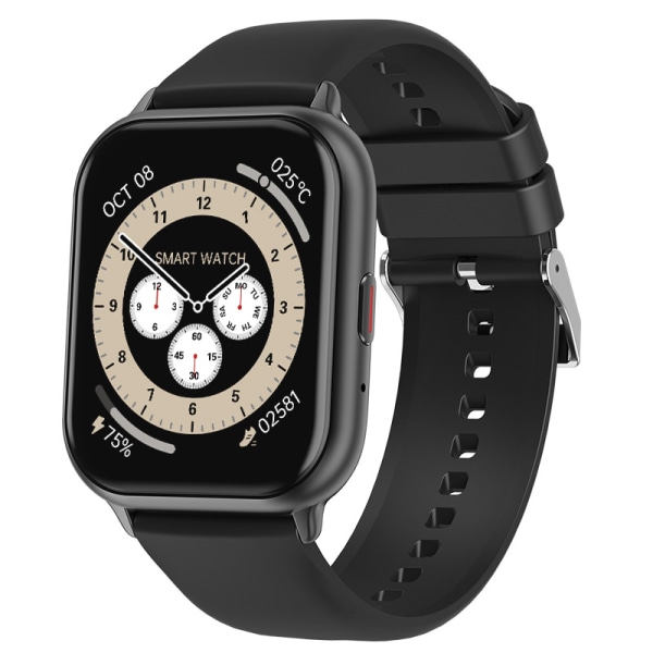 Smart Watch Bluetooth Call Fitness Tracker Puls Full Touch Musik Sport Smartwatch för hombre mujer IOS Android (svart)