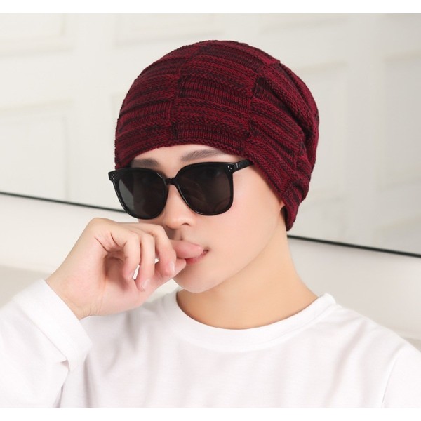 Plus velvet warm casual men's pullover outdoor cycling trip to protect against cold ear protection knitted woolen hat for women