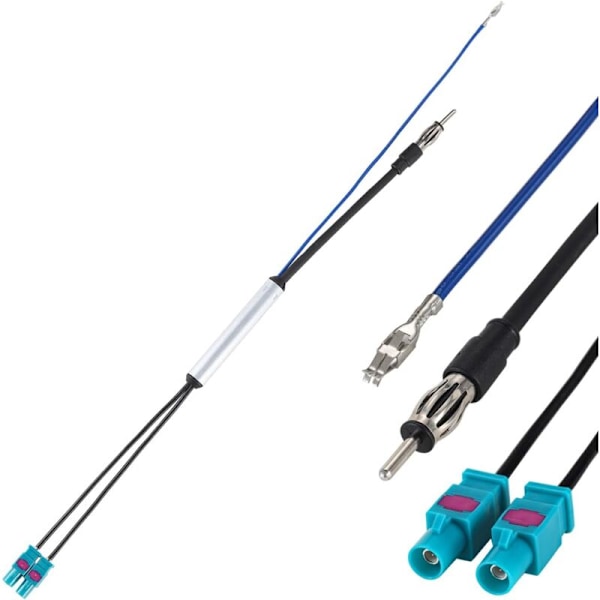 Bilradioantenneadapter, Dobbel Fakra Z til DIN Antenneadapter for Bilradiomottaker/GPS-hovedenhet
