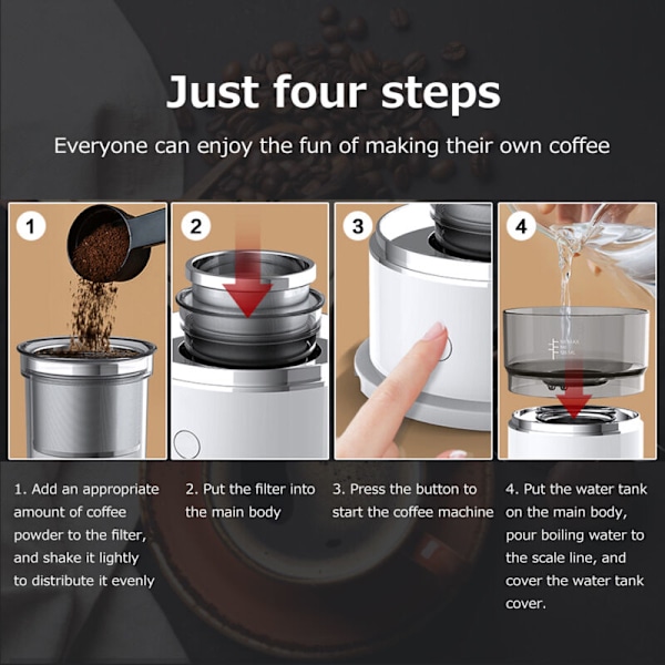 Kaffebryggare med portabel espressovattentank mini mini kaffebryggare dropp för utomhusbruk