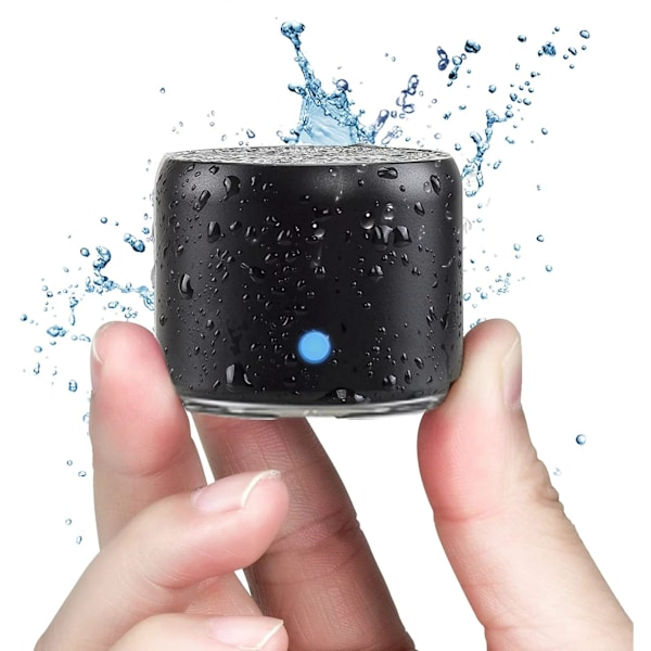 Trådløs mini Bluetooth-højttaler med brugerdefineret basradiator. Vandafvisende lille og høj portable højttaler til bil, cykel, udendørs, brusebad (sort)
