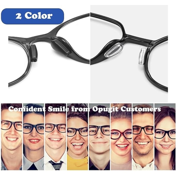 10 par næsepuder til briller (sort), klæbende skridsikre briller