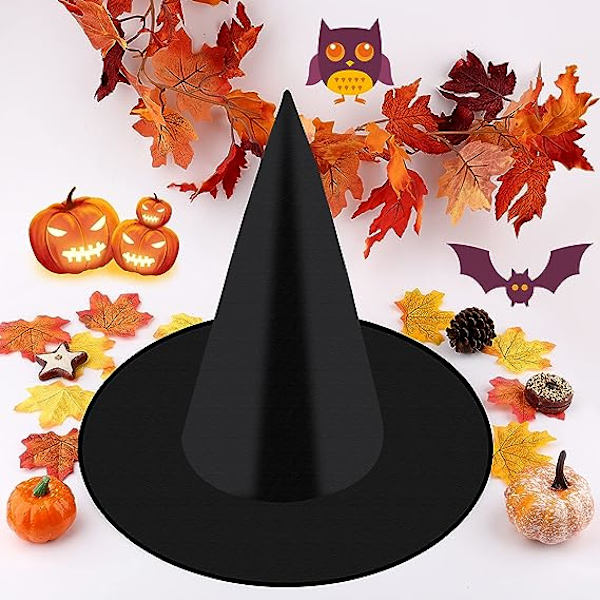 5 st små häxhattar i svart för Halloween, hopfällbara barnhäxhattar för cosplay, kostymdekoration, fest, maskerad, festivalgåvor