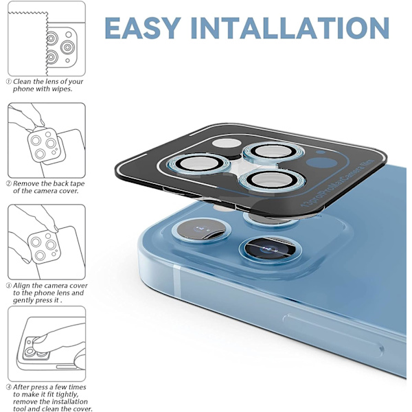 Alpinblå bakre kameraskydd kompatibel med iPhone 13 Pro och iPhone 13 Pro Max, [aluminiumlegering], full täckning och 9H hårdhet kameraskydd