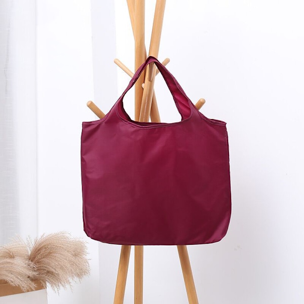 Genanvendelig sammenklappelig indkøbspose Totes Eco Friendly Shopper Bærbar stor kapacitet skulderhåndtasker indkøbsposer Sammenklappelig rød
