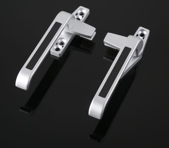 Silvergrå låsbart fönsterhandtag Handtag Dörr Fönster Handled Zinklegering 2 Set
