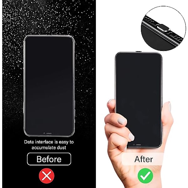 8 st dammskydd, skyddande laddningsdammskydd kompatibelt med iPhone 11 12 Pro Max/X/XS/XR 7 8 Plus iPad Mini/Air