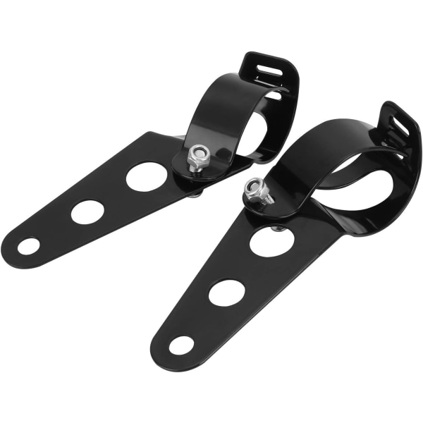 Motorcykelstrålkastare Fäste Konsoler 35mm-46mm Gaffel Öra för Chopper Cafe Racer (Svart)
