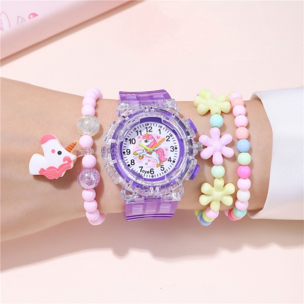 Watch, Purple Luminous Watch, Vattentät barnarmbandsur