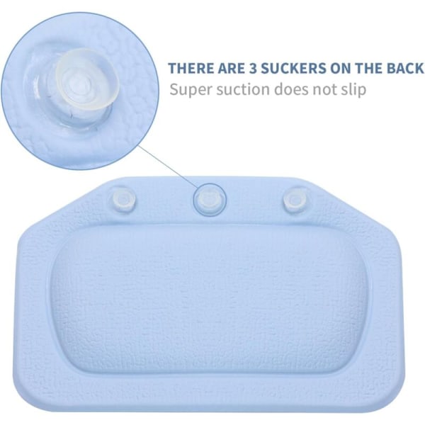 Badkudde Badkar med sugproppar, Ergonomisk Hög Badkar för Spa Kudde Bad, Jacuzzi, Bad med Fladdermus