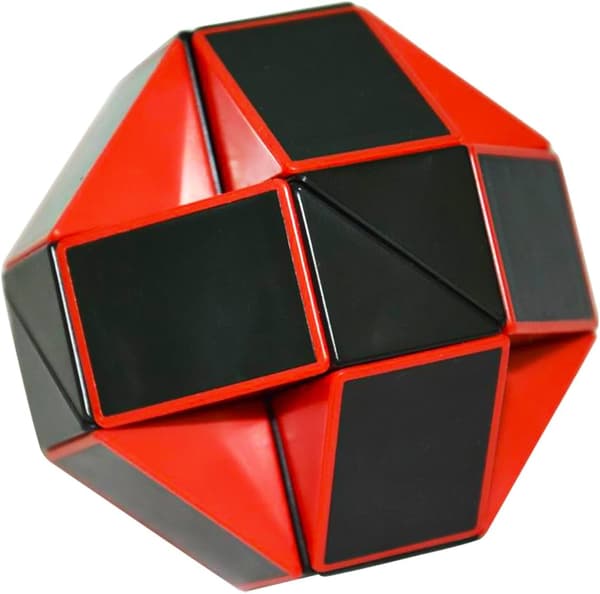 Taikakäärme Snake Puzzle Cube, musta punainen Magic Cube PVC-tarralla lapsille ja aikuisille