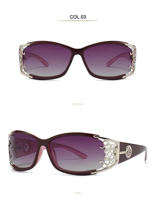 (Fuchsia) Retro Solbriller, Tilpassede Solbriller, Bred Ramme Dame Solbriller