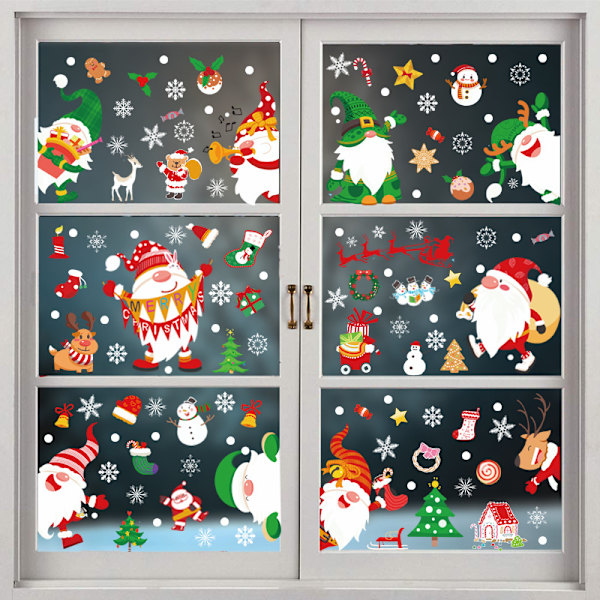 Julsnöflinga Dekoration Fönster Glas Klistermärke Jul Fest Dekoration Elektrostatisk Klistermärke(D)