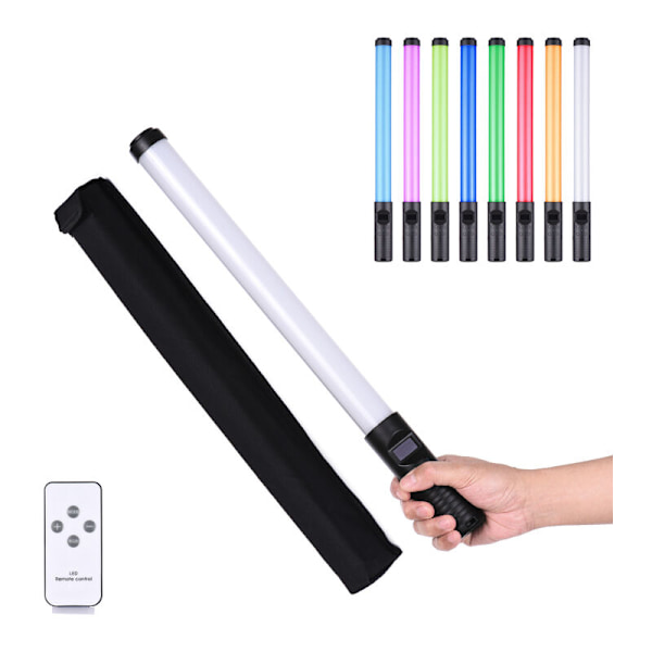 LED lysstav farverig RGB Bærbar RGB 20 W til fotografering, to-farvetemperatur 3000 k-6500 K, variabel lysstyrke 0 % -100 % IRC 85 med p