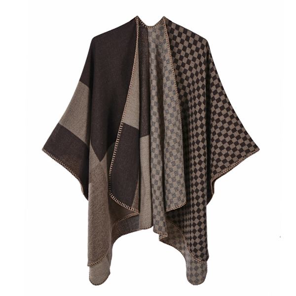 Damernas tryckt varm halsduk poncho 130*150 cm