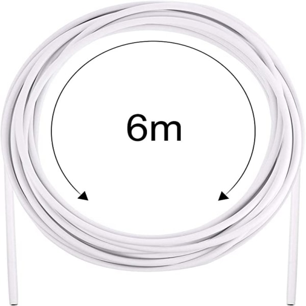 6 meter gardin ledning med 8 par kroge øjne, multifunktionel voile ledning, klippes til, perfekt til ophængning af netgardiner og billeder