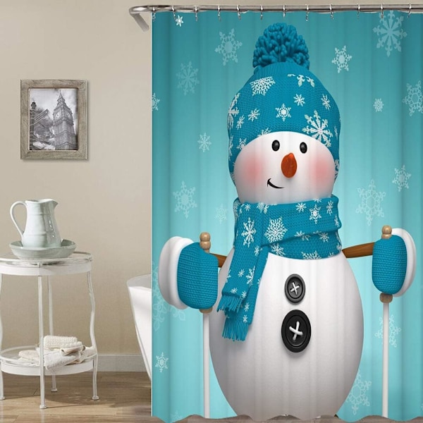 Dusjforheng Snømann Ski Digital Trykk Vanntett Polyester Dusjforheng Dusjforheng S0841 (B180xH200)