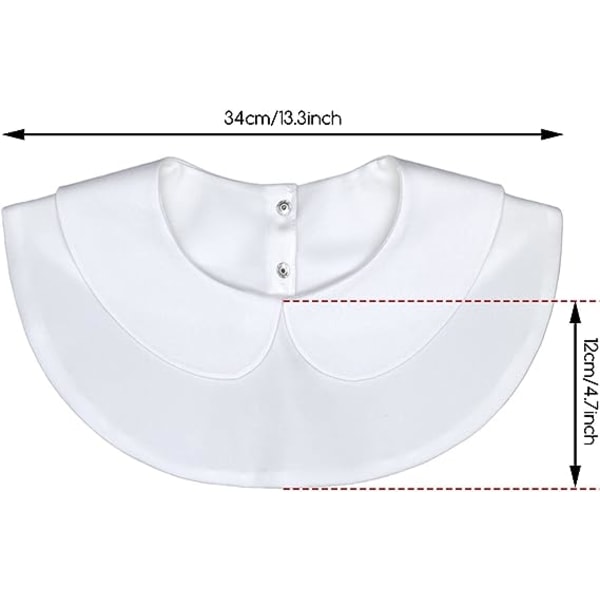 Hvit falsk skjorte krage kvinner avtakbar krage for bluser svette