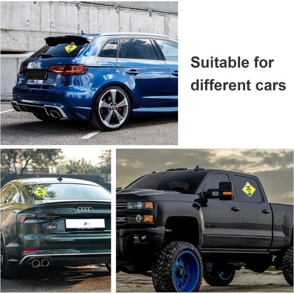 2 kpl Vauva kyydissä -kylttiä autoon, auton magneettiset heijastavat turvallisuusvaroitusteipit ajoneuvoille (keltainen) (keltainen)