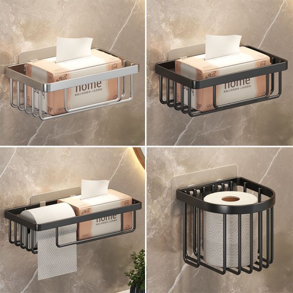 Håndkleholder Papirhåndkleholder Punch-Free Mesh Oppbevaringskurv Vegg