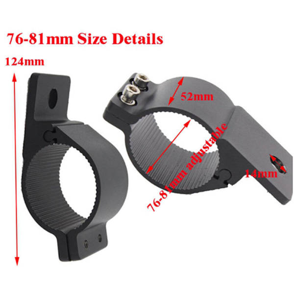 2 kiinnitystukea, alumiiniset kiinnityspihdit LED-autovaloille (3 \")