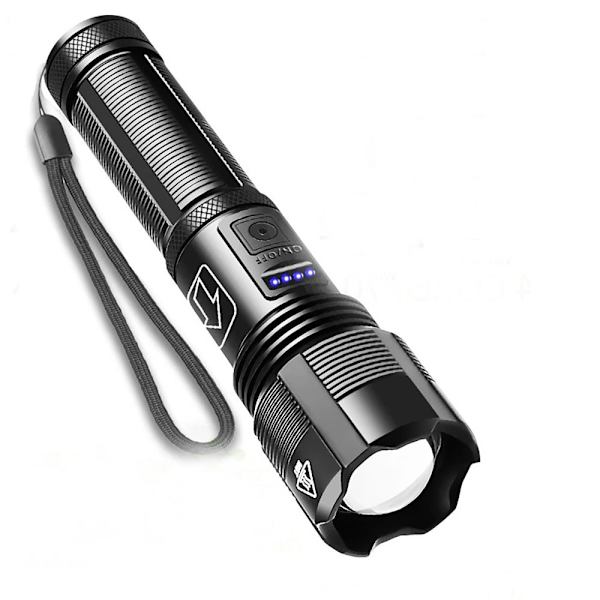 XHP50 starkt ljus utomhus självförsvar aluminiumlegering hög effekt USB uppladdningsbar ficklampa