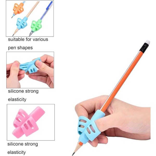 Blyertsgrepp, set med 4 pennhållare för barn Skrivhjälp grepptränare, ergonomiskt hållningskorrigeringsverktyg för träningspenna för barn (Multi-C