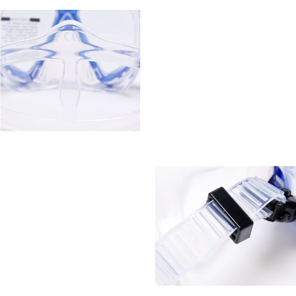 Dykmask Snorkel Set Vuxen Stor Ram Silikon Mask Simning Snorkling Mask Dykmask (Transparent Lila)