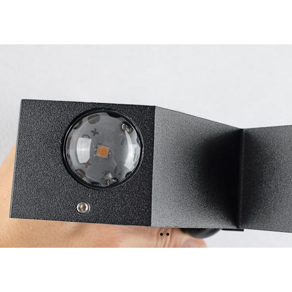 Vandtæt LED udendørs væglampe, op og ned belysning væglampe, indendørs trappe gang væglampe, indgang lampe, soveværelse seng lampe (sort 4W-4000K