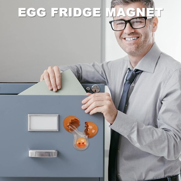 Kjøleskapsmagnet - Kreative eggformede harpiks kjøleskapsmagneter - Knuste egg kjøleskapsmagneter, søte Ranana matformede kjøleskapsmagneter