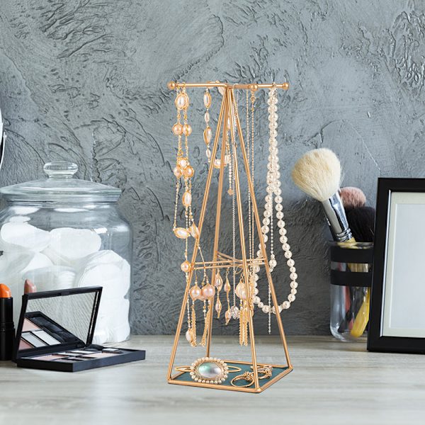 Pyramid järnsmyckesställ pärlhalsband ädelmetall armband örhängen display evenemang disk displayställ