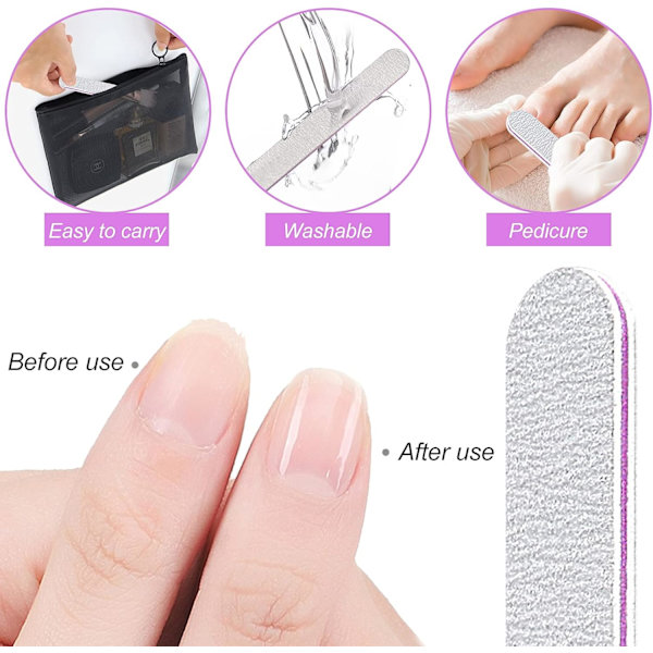25-pack professionella nagelfilar (grå)