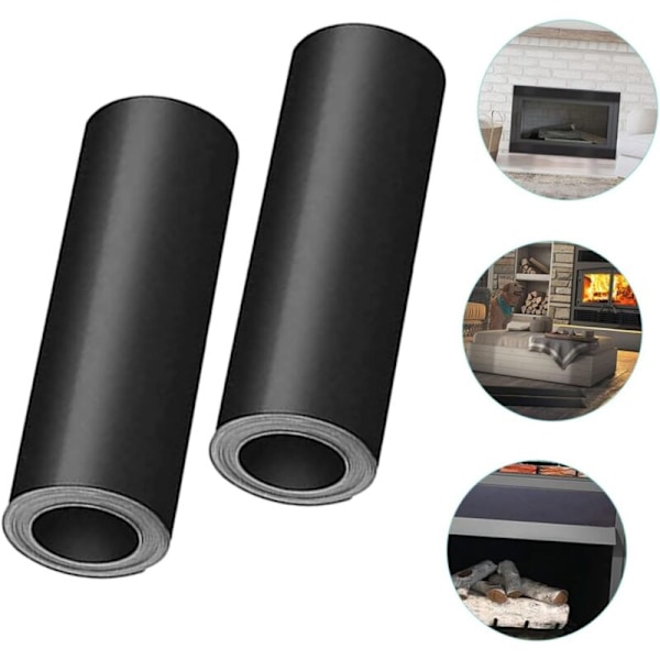 (101,6 × 10,16 cm) 2 stk. magnetisk peistegningshette, beskyttelse mot innvendige skorsteinstrykk, ventilasjonsdeksel, forhindrer varmetap, magnetisk c