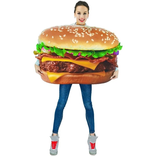 Digitalt trykk unisex 3D hamburgerkostyme for voksne