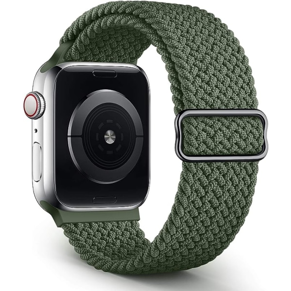 Stickad rem som är kompatibel med Apple Watch -rem (mörkgrön, watch n