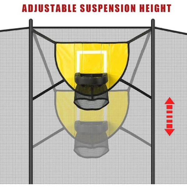 Trampolin Basketbollkorg Tillbehörsset med 3 Mini Basketbollar och 1 Pump, Vattentäta Basketbollspel Tillbehör för Alla Åldrar (Gul)