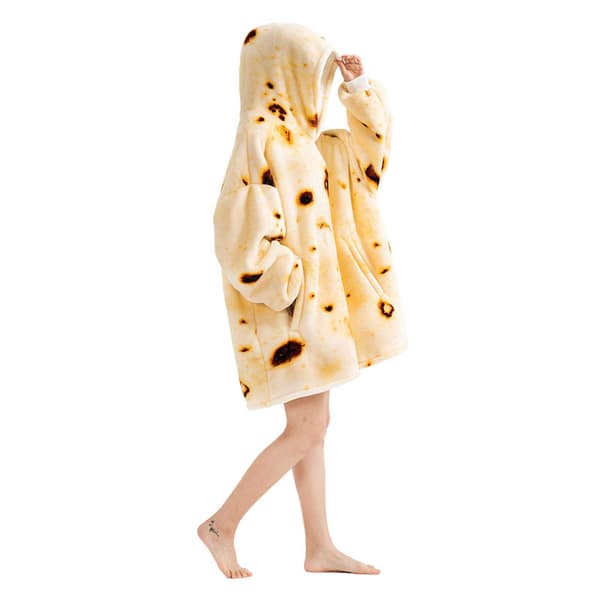Varm og kald oversized hettegenser (1 stk trykt pannekake)