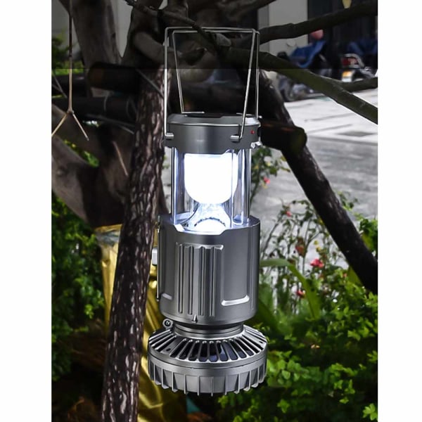 2-i-1 Camping Light Solar, Camping Light Usb Med Vifte, Led Light Mode Camping Light Vanntett Telt Light