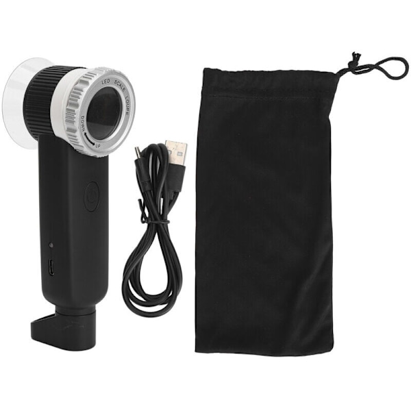 Lupe 30x hvid lilla gul lys 3 farver Genopladelig USB med multifunktionelt blad