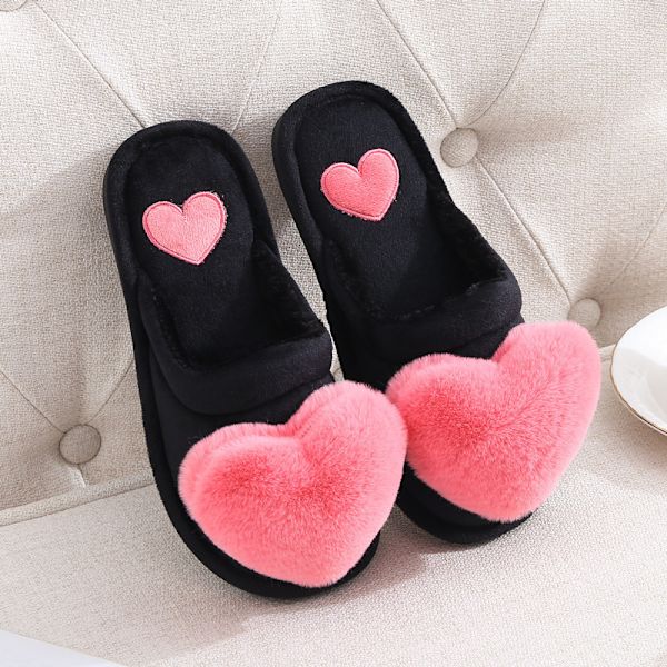 Bomullstofflor, halkfria, slitstarka, mjuka plastsulor, tysta inomhus varma tofflor 24,5 cm