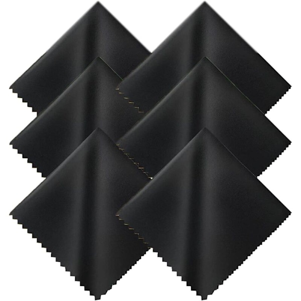Putsduk för 6-rumsglasögon - svart, 15 x 18 cm, Putsduk för rengöring av mikrofiberskärm, rengöringsduk för skärm