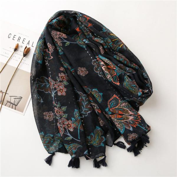 Sjal mote luksus floral dusk skjerf sjal dame sjal hijab