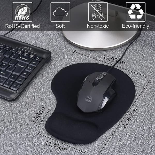 Ergonomisk musematte håndleddsstøtte, gel musematte med sklisikker PU-base, musehåndleddsstøttepute for bærbar PC-kontorarbeidssmerter